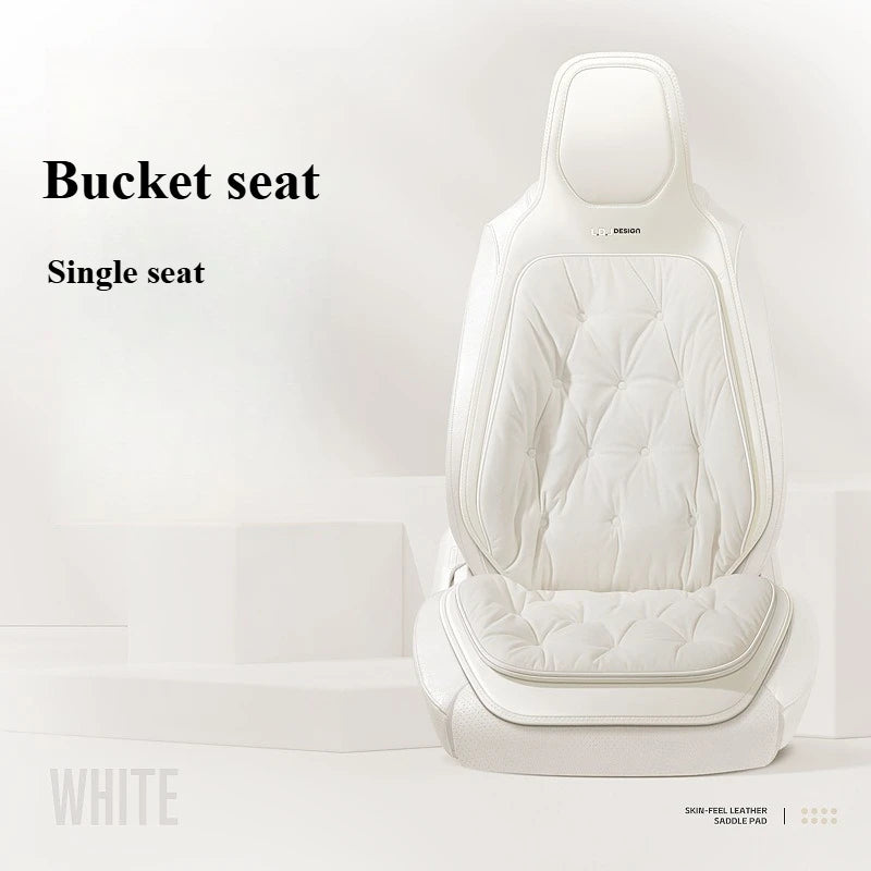 Cute Plush Car Seat Covers Full Set – Universal Four-Season Car Seat Protection Cushion - Delicate Leather  