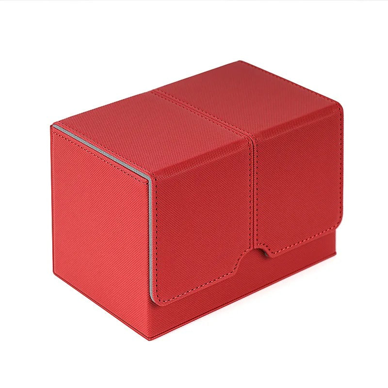 200+ Card Deck Box Organizer Holder Storage for Commander Card Carrying Organizer Case Leather Card Deck Storage Box