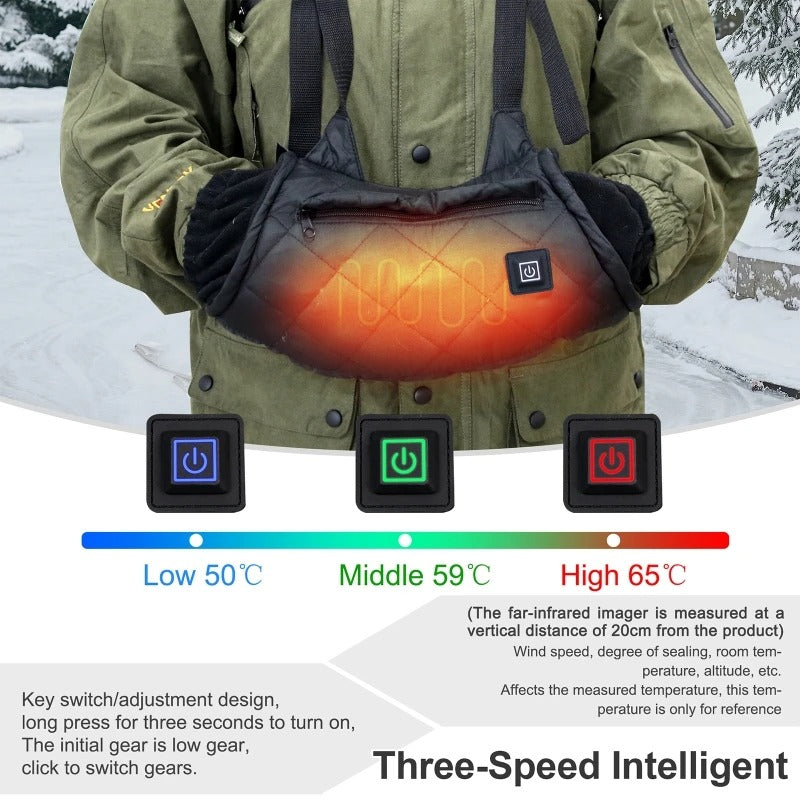 Electric Heated Pad Hand Warmer Bag, Heating Glove for Outdoor Camping with 3 Levels Heat Setting, USB Hand Warmer Heater