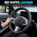 Ultra-Thin Nappa Leather Steering Wheel Cover – Breathable Non-Slip Protector - Delicate Leather