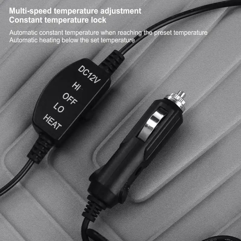 Heated Car Seat Cushion – 12V/24V Electric Winter Seat Heating Pad - Delicate Leather