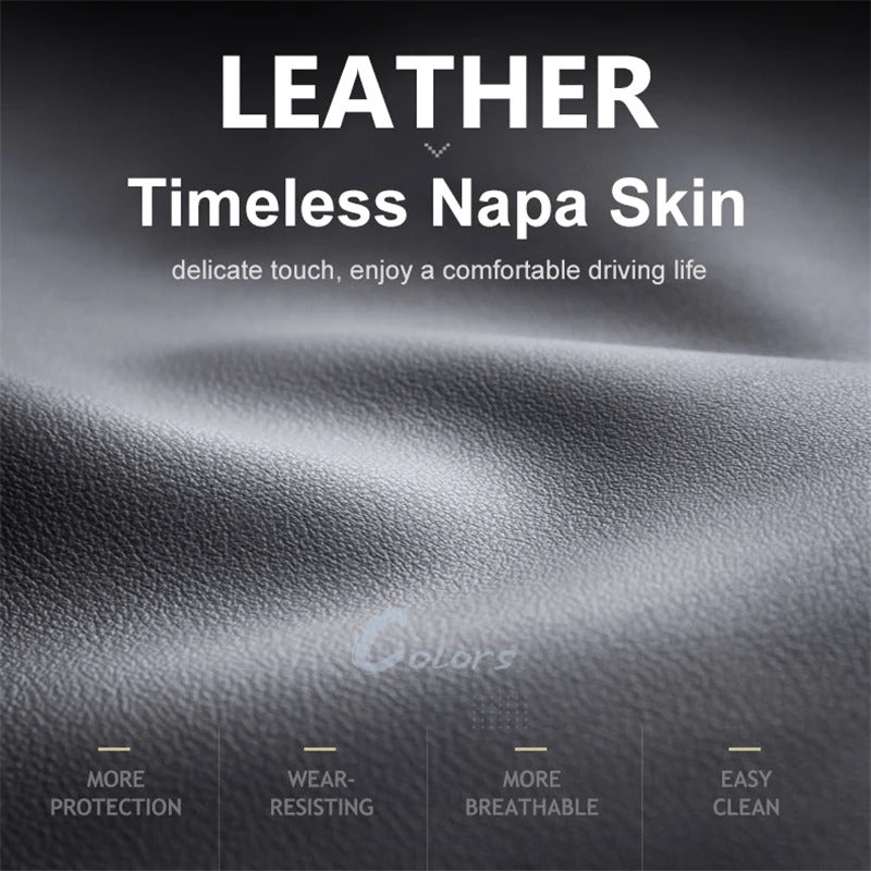 Universal 38CM PU Leather Steering Wheel Cover – Breathable Microfiber Design, 15-Inch Fit - Delicate Leather  