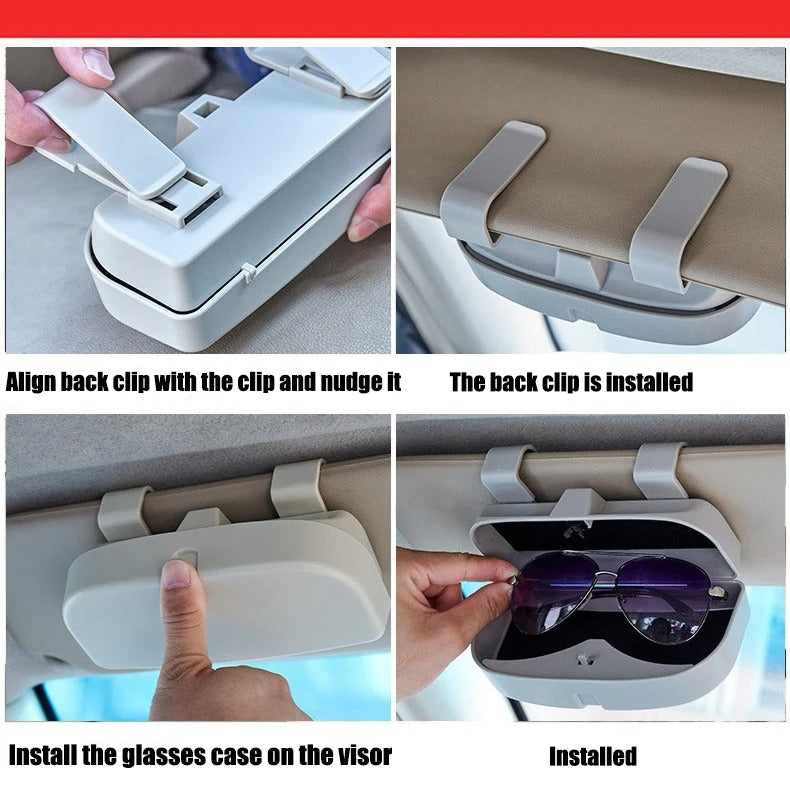 Car Glasses Holder - Universal Sun Visor Sunglasses Case