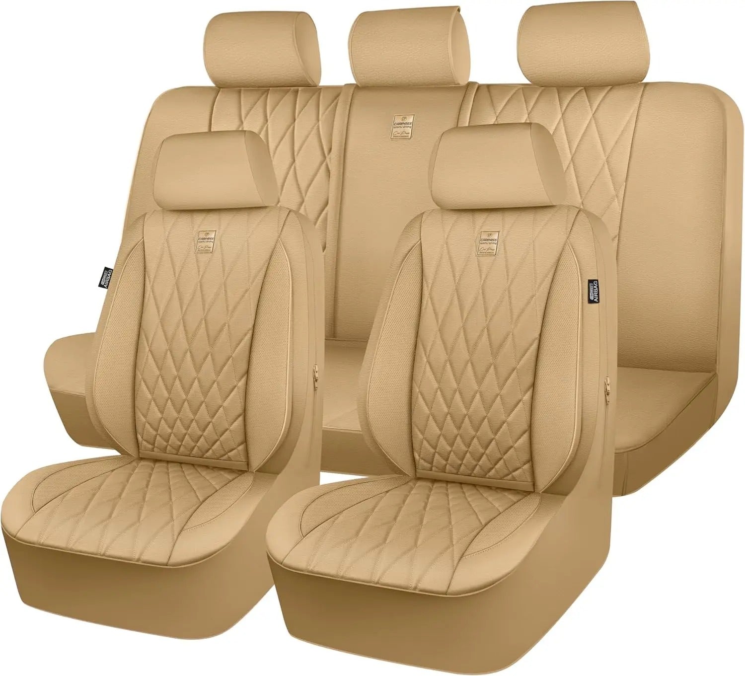 Luxury Leather Seat Covers – Universal Fit for SUVs, Vans, and Trucks - Delicate Leather  