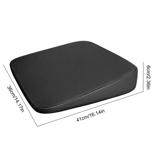 Wedge Car Seat Cushion – Sloped Booster Seat Pad with Non-Slip Base for Vehicle Seats - Delicate Leather