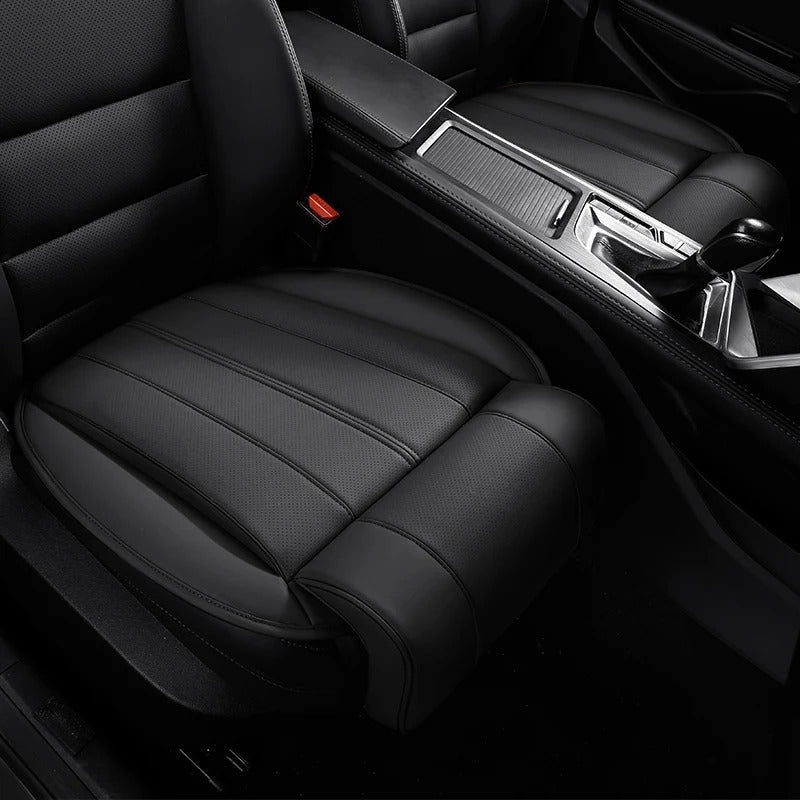 Car Seat Cushion with Extended Leg Support – Leather Anti-Slip Comfort Seat Pad - Delicate Leather  