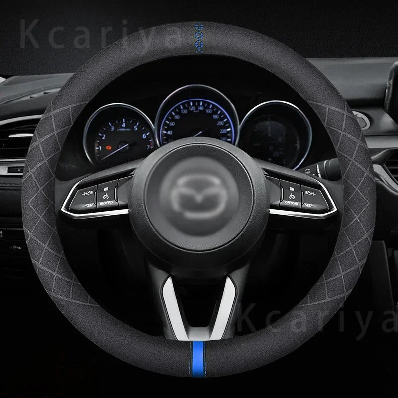 PU Leather Steering Wheel Cover – 38cm Universal Non-Slip Grip for Cars and SUVs - Delicate Leather  
