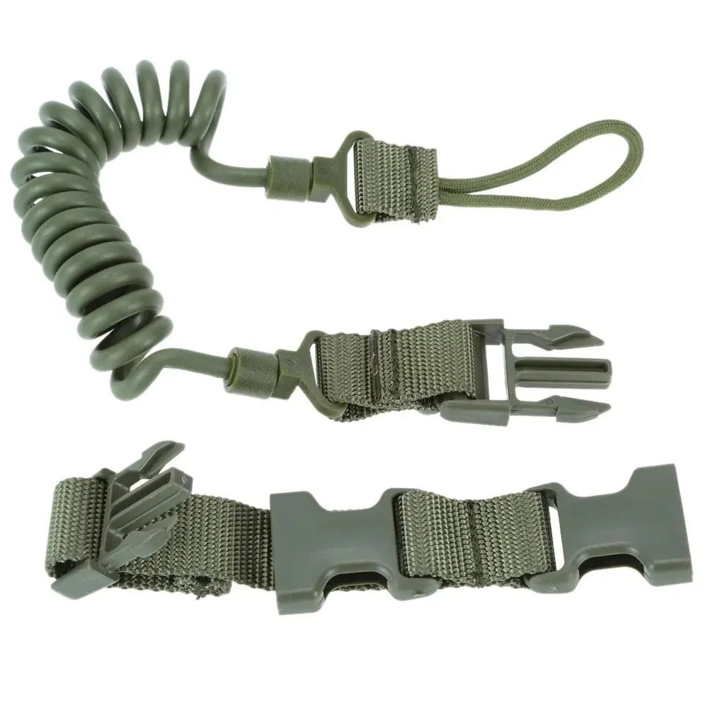 Tactical Anti-Lost Elastic Lanyard Rope - Spring Safety Strap Rope for Key Ring Chain Flashlight Hunting Accessories