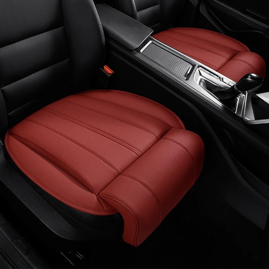 Car Seat Cushion with Extended Leg Support – Leather Anti-Slip Comfort Seat Pad - Delicate Leather