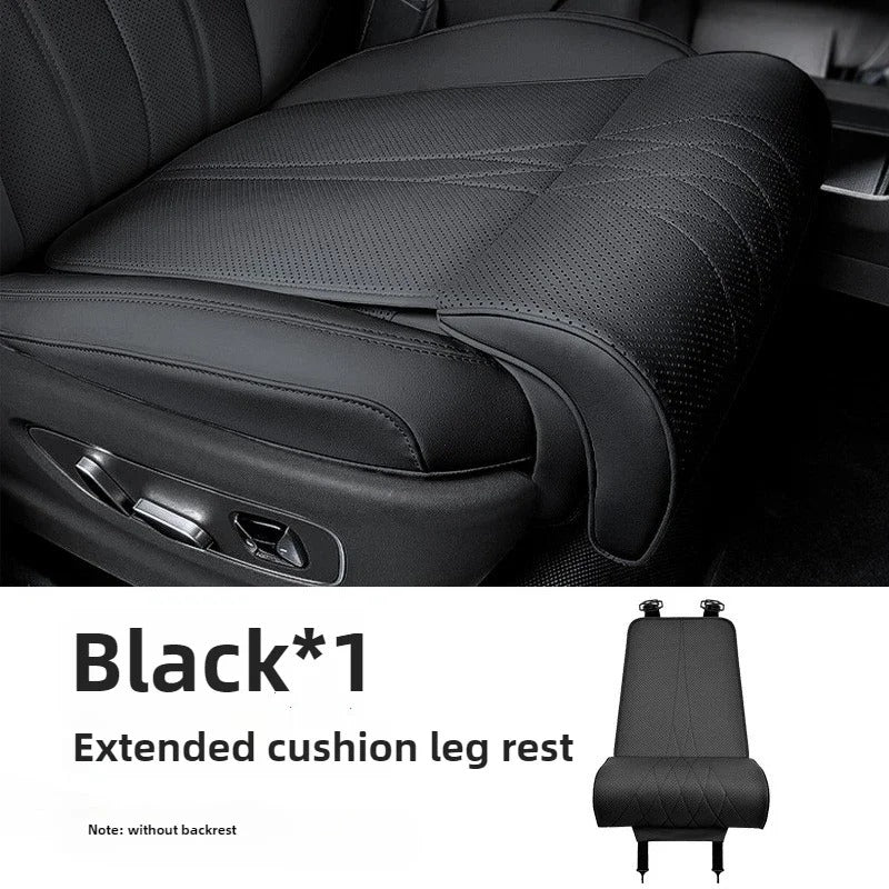 Driver Car Seat Extender - Leather Leg Support Cushion for Long Distance Driving - Memory Foam Knee Pad for Car, Truck, and Home Use - Delicate Leather