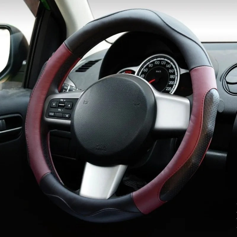 Universal Microfiber Leather Steering Wheel Cover 38cm – Non-Slip Car Steering Wheel Protector for All Seasons - Delicate Leather