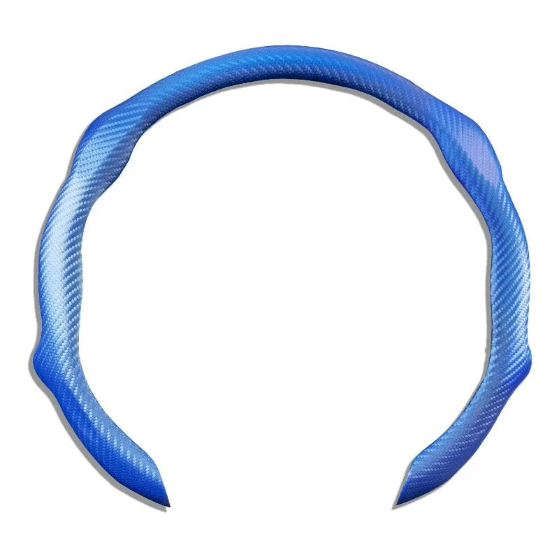 3D Universal Steering Wheel Cover – 38cm PU Leather Carbon Fiber Texture Non-Slip Grip - Delicate Leather  