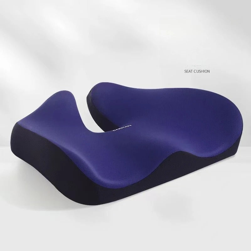 Memory Foam Wedge Seat Cushion – Contoured Chair Pad for Office, Home & Car - Delicate Leather