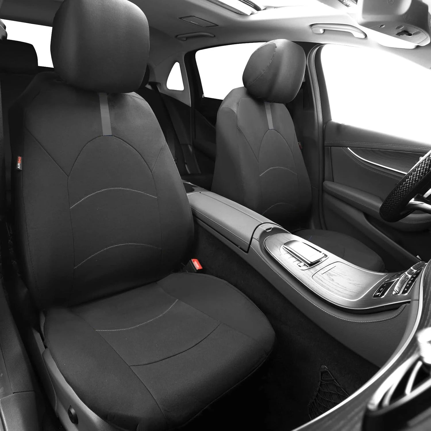 Breathable Polyester Car Seat Covers – Universal Seat Protectors for Cars, SUVs, Trucks & Vans - Delicate Leather  