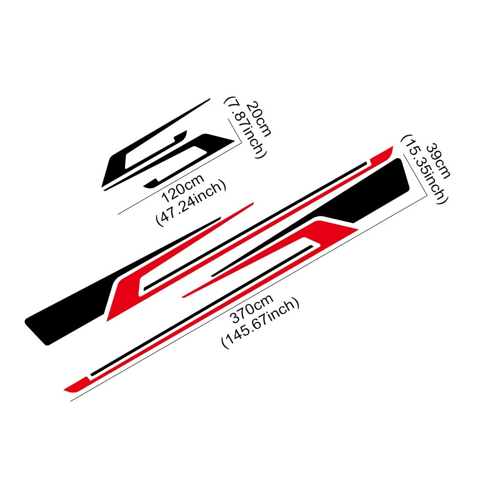 Car Side Sport Stripe Decals – Self-Adhesive PVC Vinyl Body Graphic Stickers - Delicate Leather