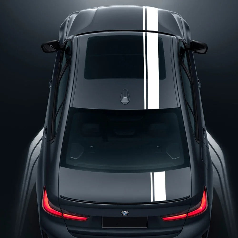 Long Racing Stripe Car Decal – 400 × 16cm PVC Hood Roof & Trunk Vinyl Sticker - Delicate Leather