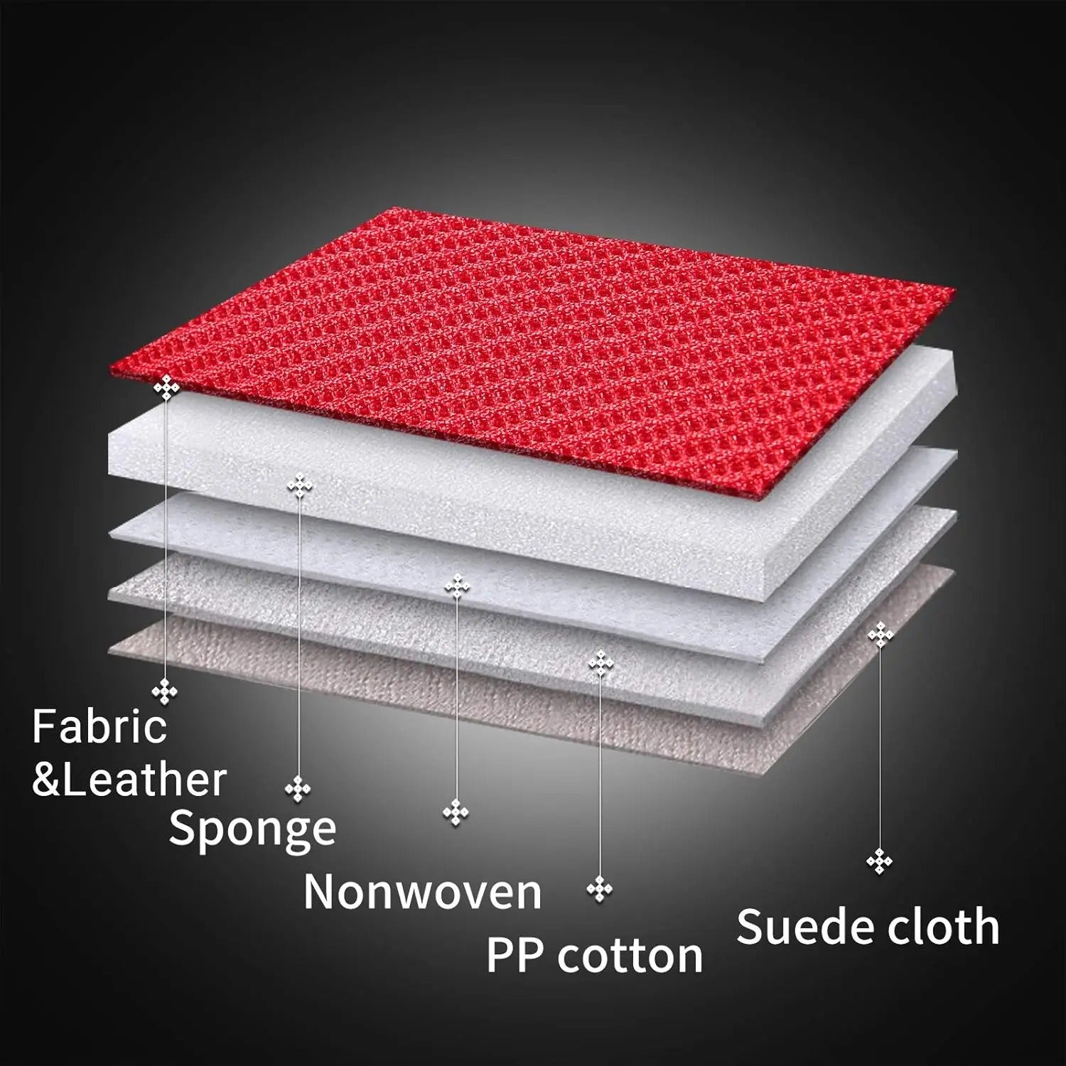 Seat Covers Full Set – Breathable Fabric & Leather, Waterproof, Universal Fit (Black/Red)