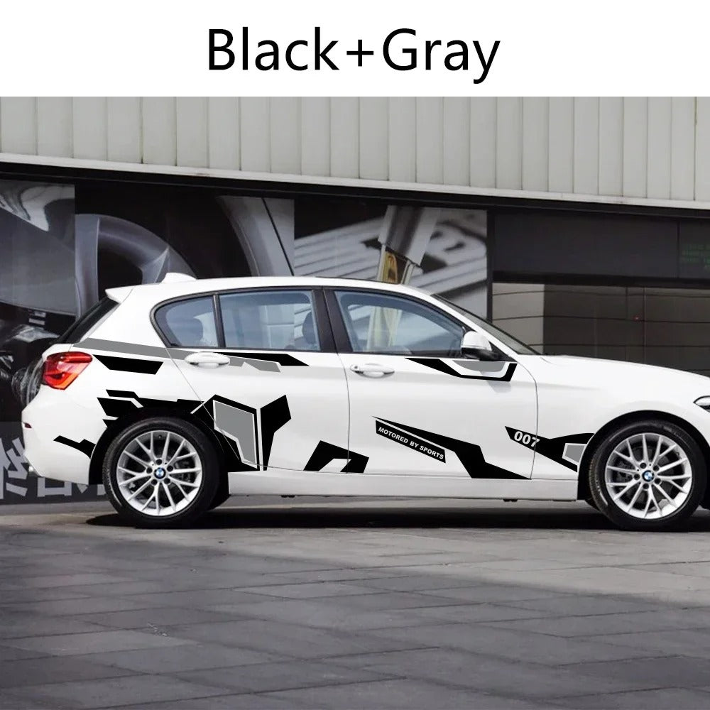 2PCS Car Side Body Decals – Universal DIY Graphic Vinyl Stickers for Vehicle Exterior - Delicate Leather