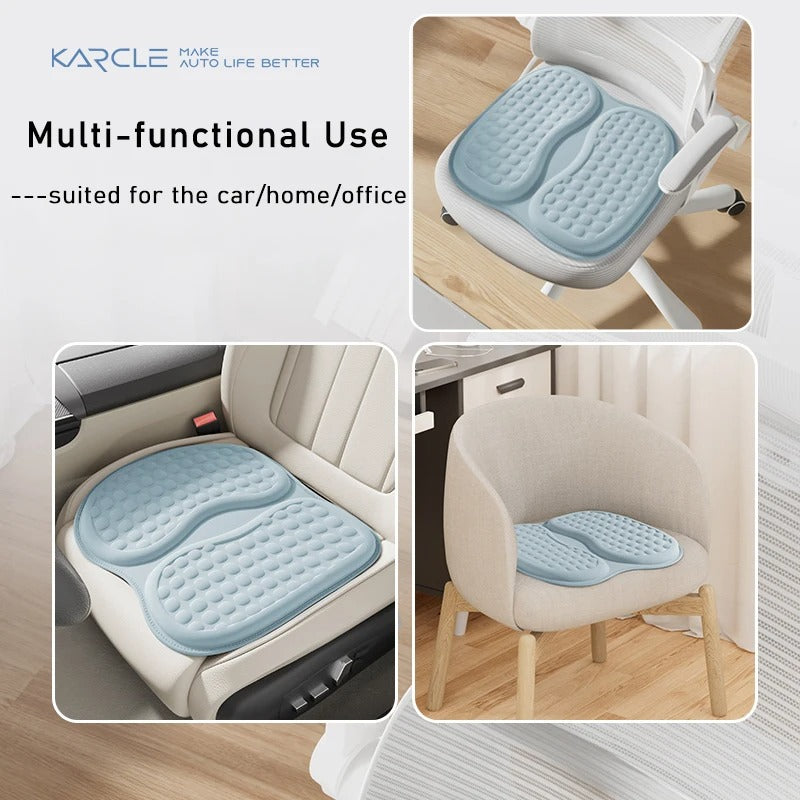 TPE Cooling Gel Seat Cushion – Breathable Ice Silk Summer Seat Pad for Car, Office & Home - Delicate Leather