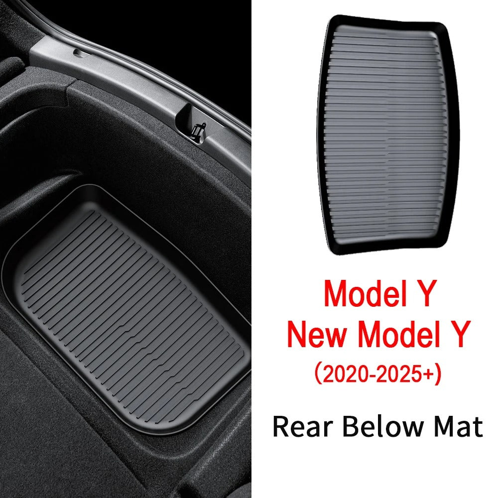 TPE Floor & Trunk Mats Set for Tesla Model Y 2021–2025 & Model 3 Highland – Waterproof, Anti-Slip Liner - Delicate Leather  