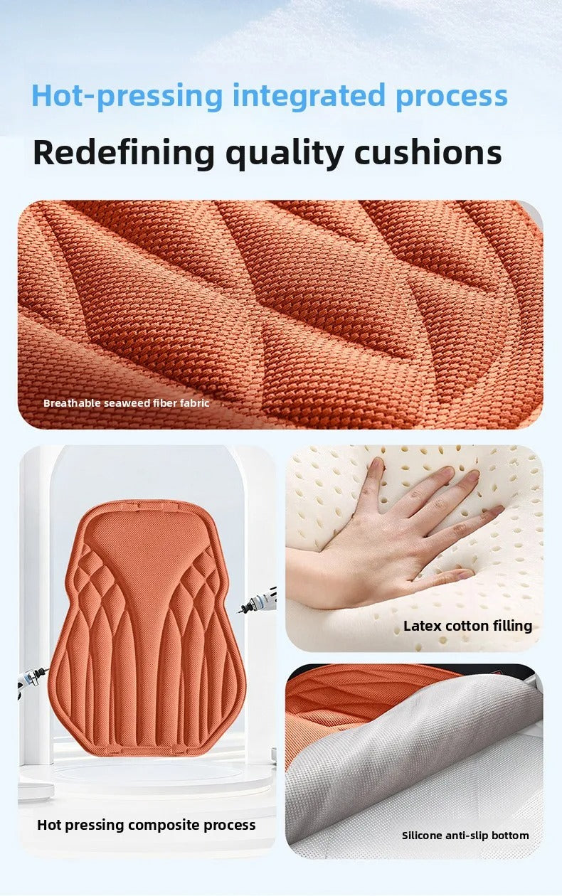 Breathable Latex Car Seat Cushion – Universal Non-Slip Cooling Seat Cover - Delicate Leather