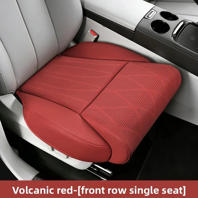 Extended Car Seat Cover with Footrest – Perforated Leather Memory Foam Seat Cushion - Delicate Leather