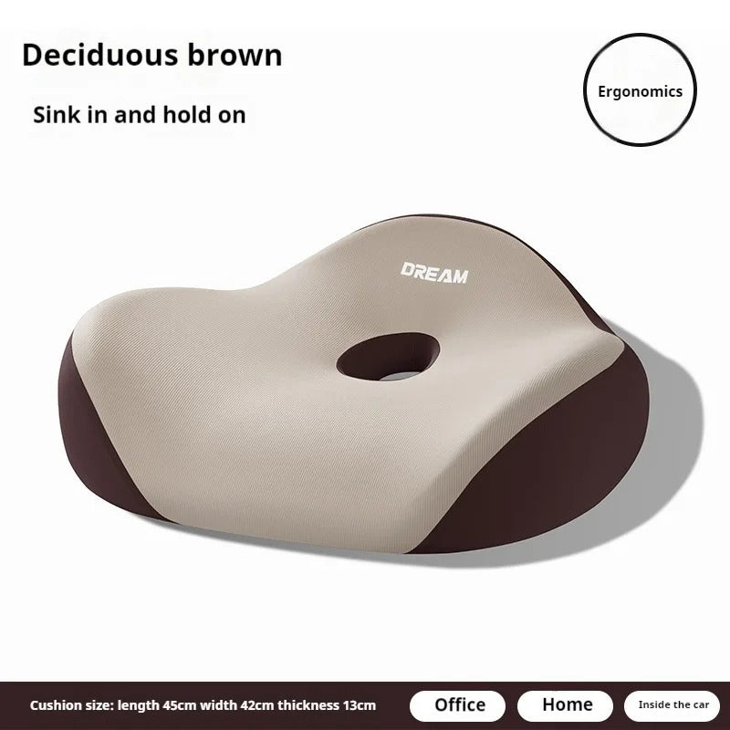 Memory Foam Office Chair Seat Cushion – Comfortable Donut Pillow with Washable Cover for Office, Home & Car - Delicate Leather