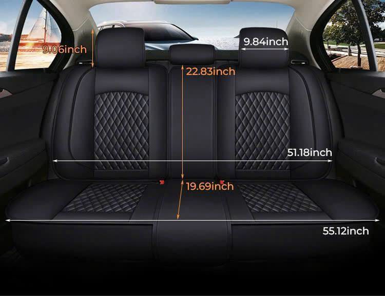 Delicate Leather Car Seat Covers 5 Seats Full Set, Custom fit for Car, Fit Sedan SUV Truck Vans Leatherette Automotive Seat Cushion Protector Universal Fit