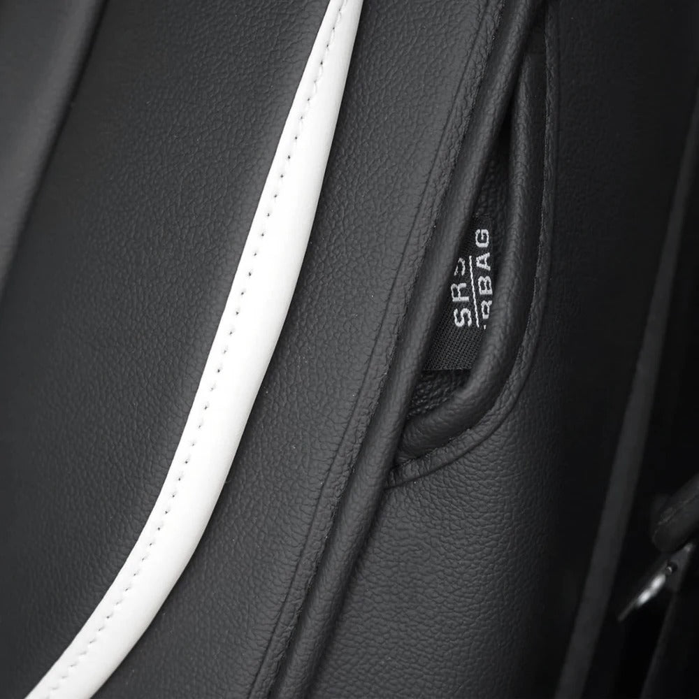 Luxury Universal Leather Car Seat Covers Full Set – Premium PU Leather Seat Covers for Cars, SUVs & Trucks, All-Season Full Coverage - Delicate Leather