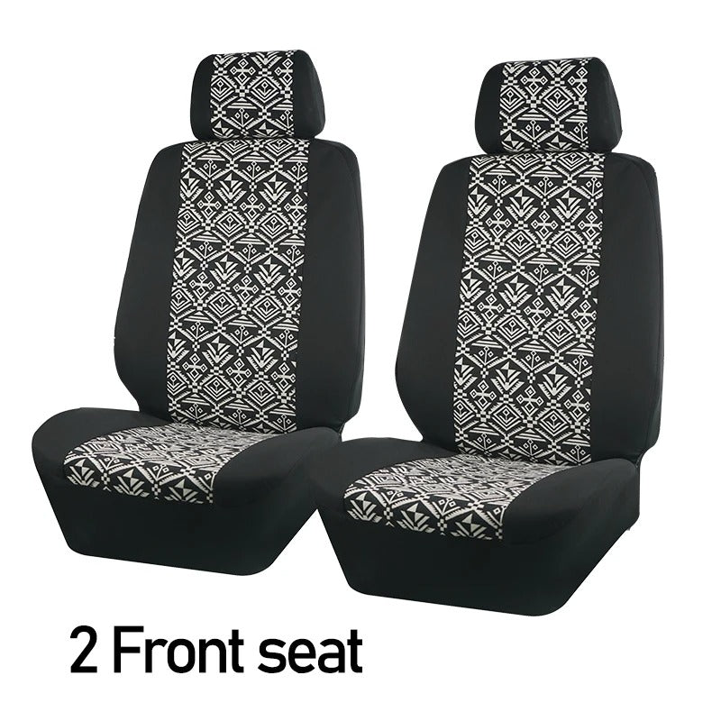Universal 9-Piece Car Seat Covers – Polyester Fabric with 3-Zipper Design for Cars, SUVs, Trucks & Vans - Delicate Leather