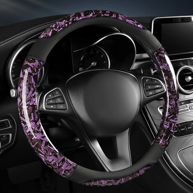 Universal Leather Steering Wheel Cover 37-38cm – Top Layer Leather Non-Slip Car Steering Wheel Protector - Delicate Leather