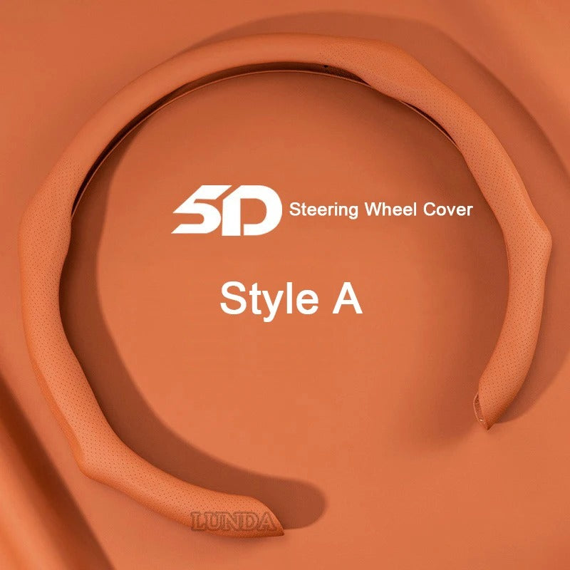 Leather Steering Wheel Cover – 38cm Universal Non-Slip Breathable Design for Cars and SUVs - Delicate Leather  