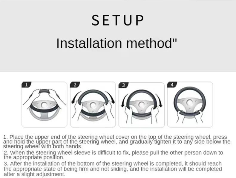 Carbon Fiber & Leather Steering Wheel Cover – Sports Style, O-Shape, Breathable & Non-Slip Rubber Inner Ring, Universal 37–38 cm Four-Season - Delicate Leather  