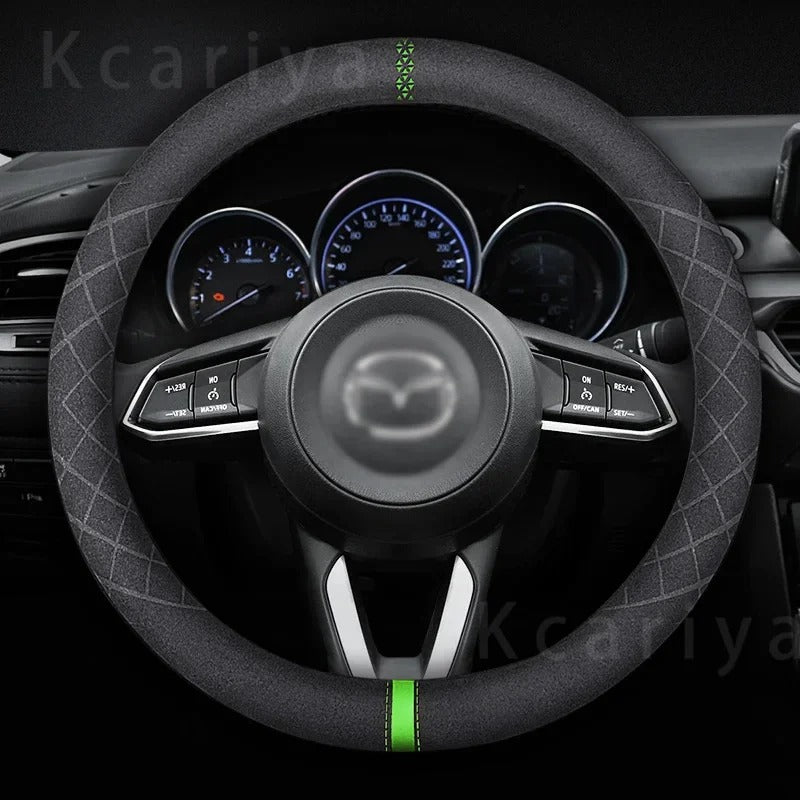 PU Leather Steering Wheel Cover – 38cm Universal Non-Slip Grip for Cars and SUVs - Delicate Leather  