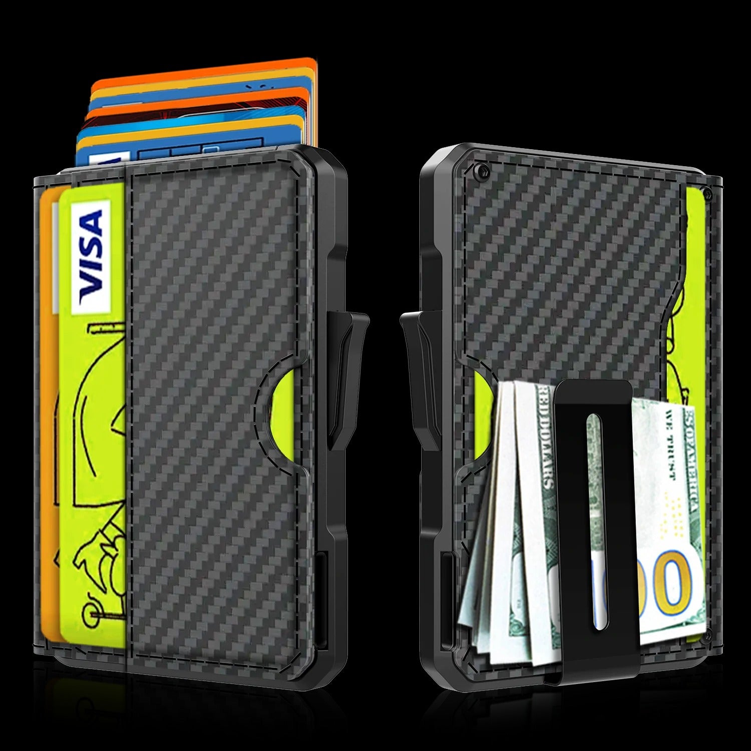 Slim RFID Blocking Wallet for Men – Minimalist Bifold Card Holder with Money Clip