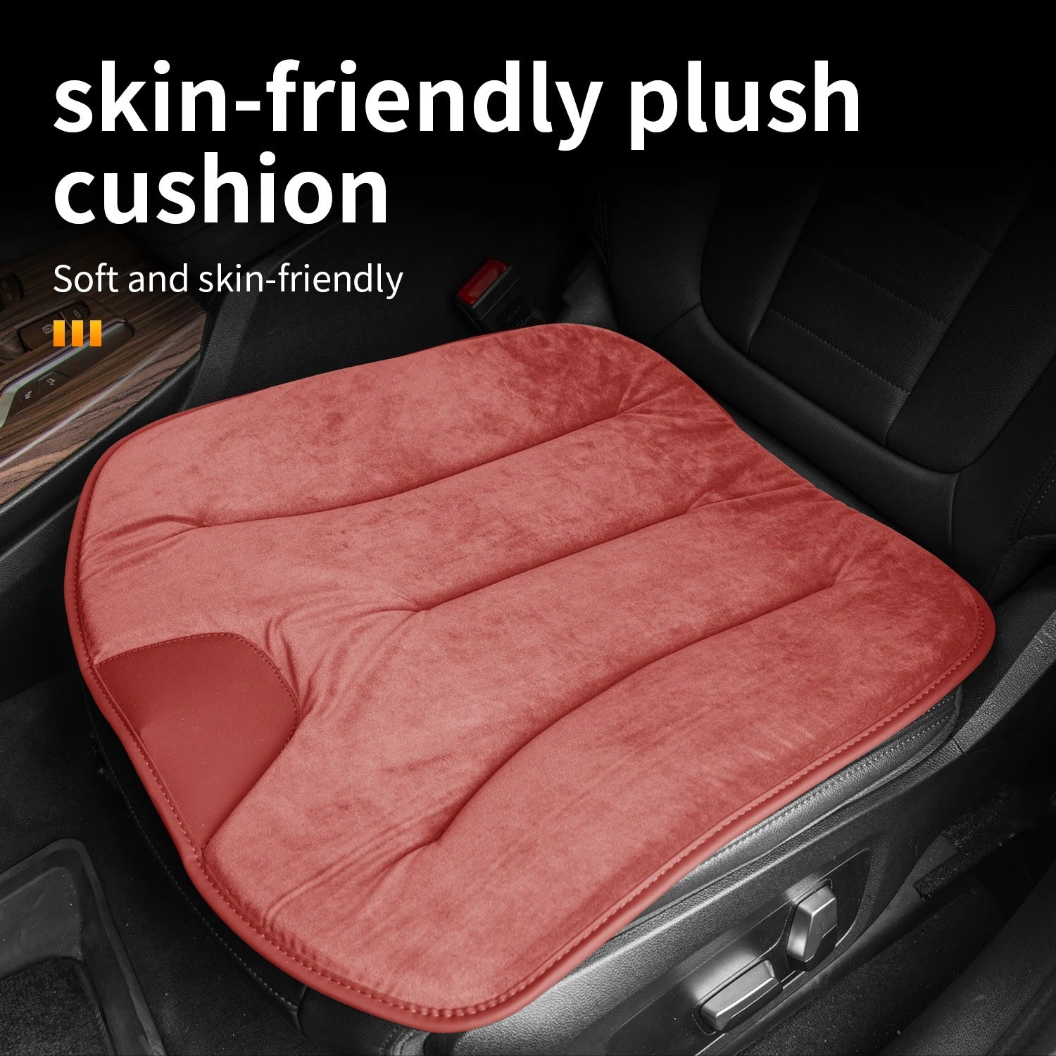 Car Seat Cushion – Non-Slip Chair Pad for Driving & Everyday Seating - Delicate Leather  
