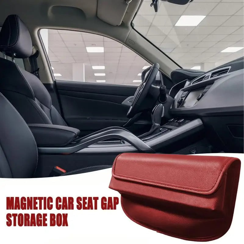 Car Seat Gap Organizer – Universal Side Storage Box, Artificial Leather Seat Crevice Filler for Vehicle Interiors - Delicate Leather  