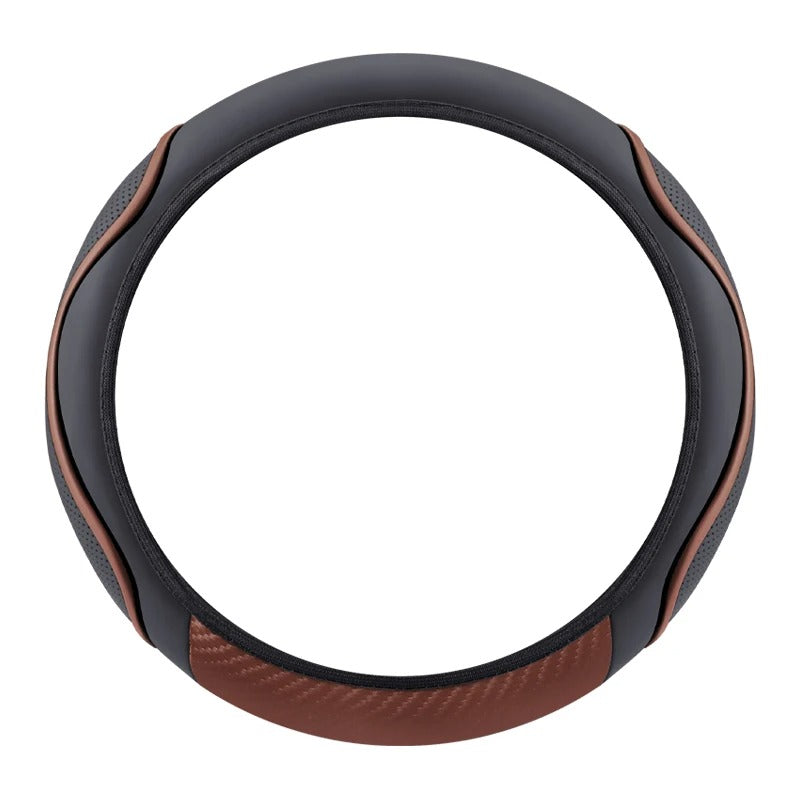 Microfiber Leather Steering Wheel Cover – Universal 37–38cm Anti-Slip Comfort Grip - Delicate Leather