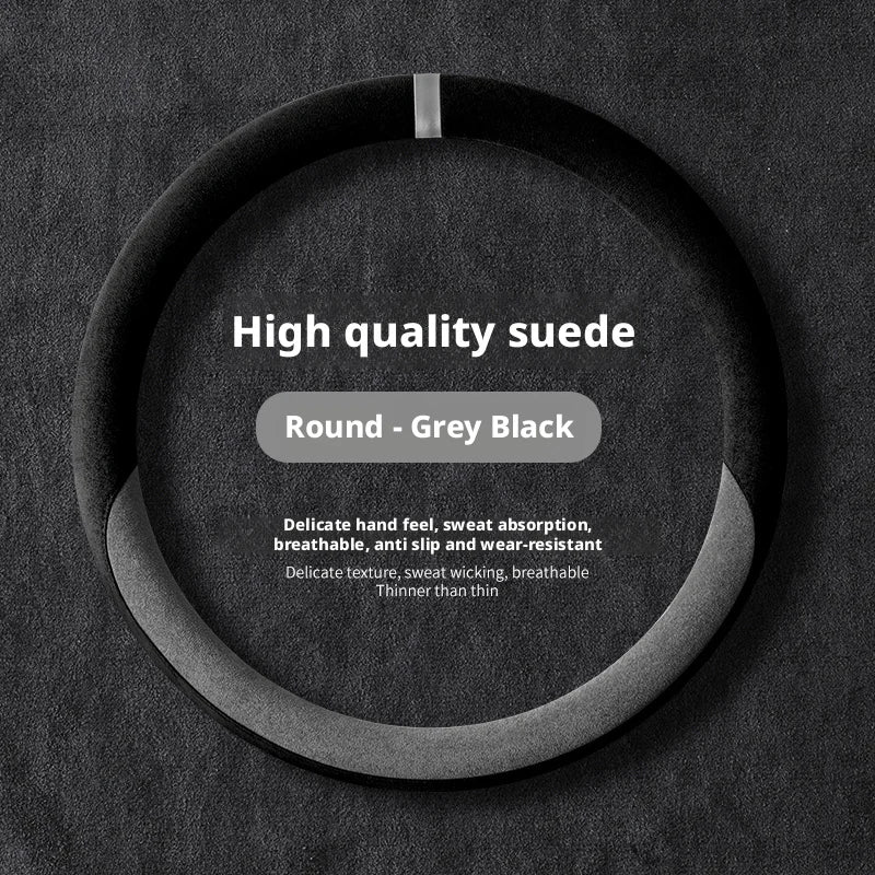 Dual-Color Steering Wheel Cover – Anti-Slip Universal Grip Interior Accessory - Delicate Leather  