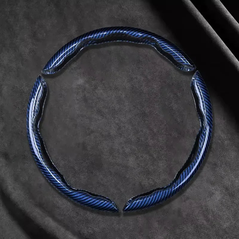 2/3PCS Carbon Fiber Style Steering Wheel Grip Covers – Anti-Slip Universal Set