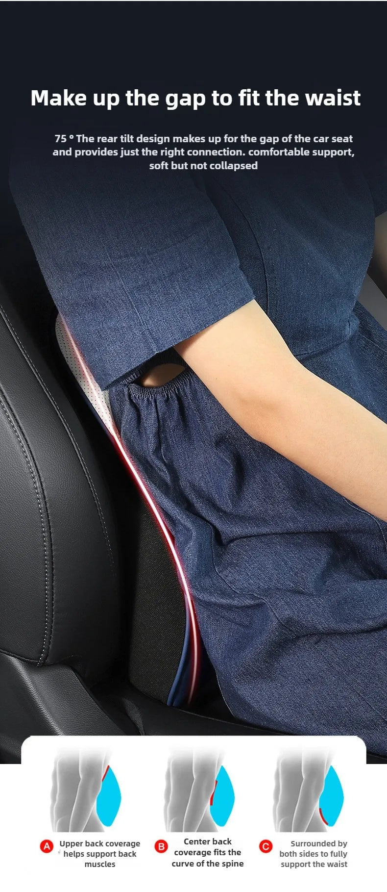 Nappa Leather Car Headrest & Lumbar Support Set – Memory Foam Neck and Waist Cushion - Delicate Leather  