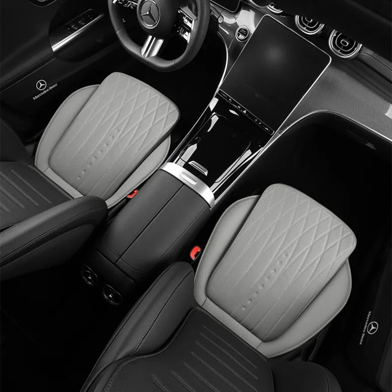 PU Leather Car Seat Cushion – Perforated Breathable Seat Pad, Universal Fit - Delicate Leather  