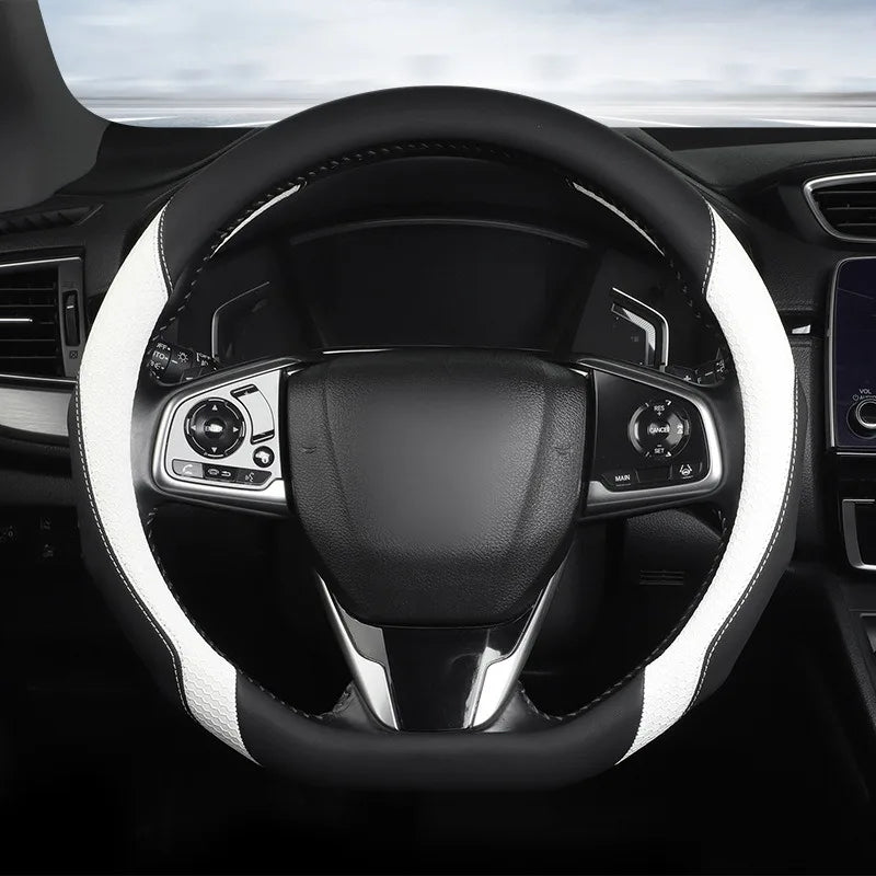 Nappa Leather Steering Wheel Cover – Anti-Slip Universal O/D Type Interior Accessory - Delicate Leather  