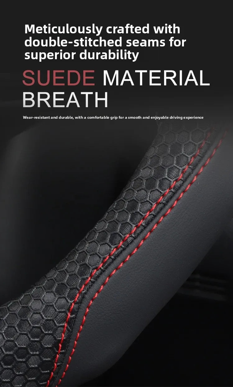 Nappa Leather Steering Wheel Cover – Anti-Slip Universal O/D Type Interior Accessory - Delicate Leather  