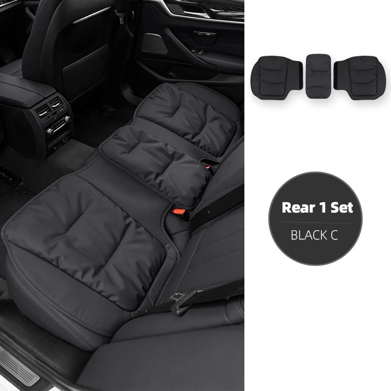 Universal Car Seat Cover Soft PU Nappa Leather, Anti-Skid, Protective Cushion and Back Pad for Automobile Interiors