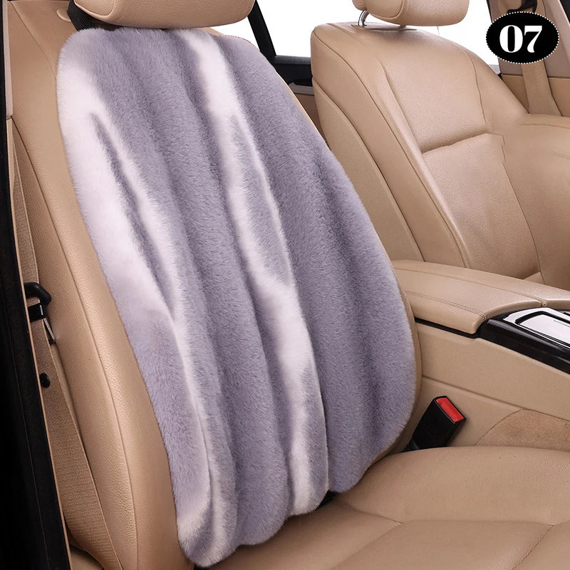 Universal Winter Faux Wool Car Seat Cover – Thickened Warm Plush Cushion, Soft Artificial Fur Interior Accessory - Delicate Leather  