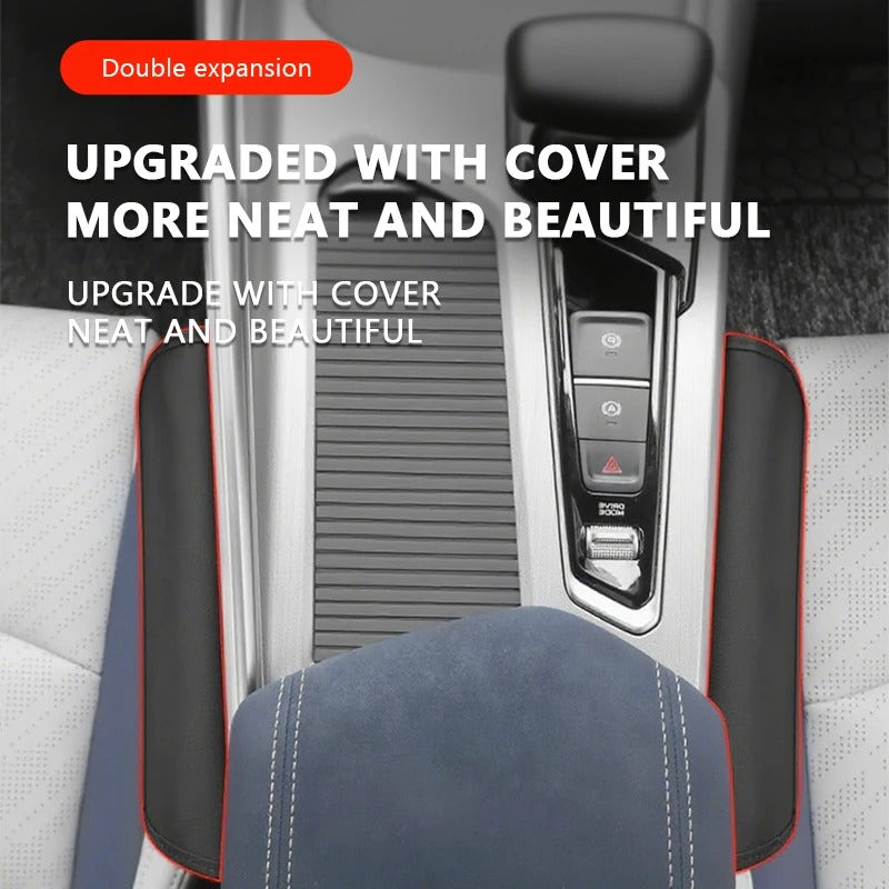 Car Seat Side Organizer – PU Leather Crevice Storage Box with Cable Slot - Delicate Leather  