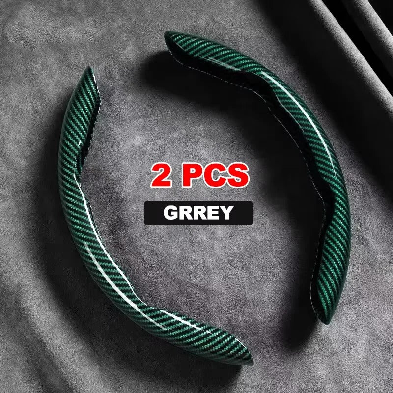 Carbon Fiber Pattern Steering Wheel Cover – Universal Fit, Non-Slip, All-Season Design - Delicate Leather  