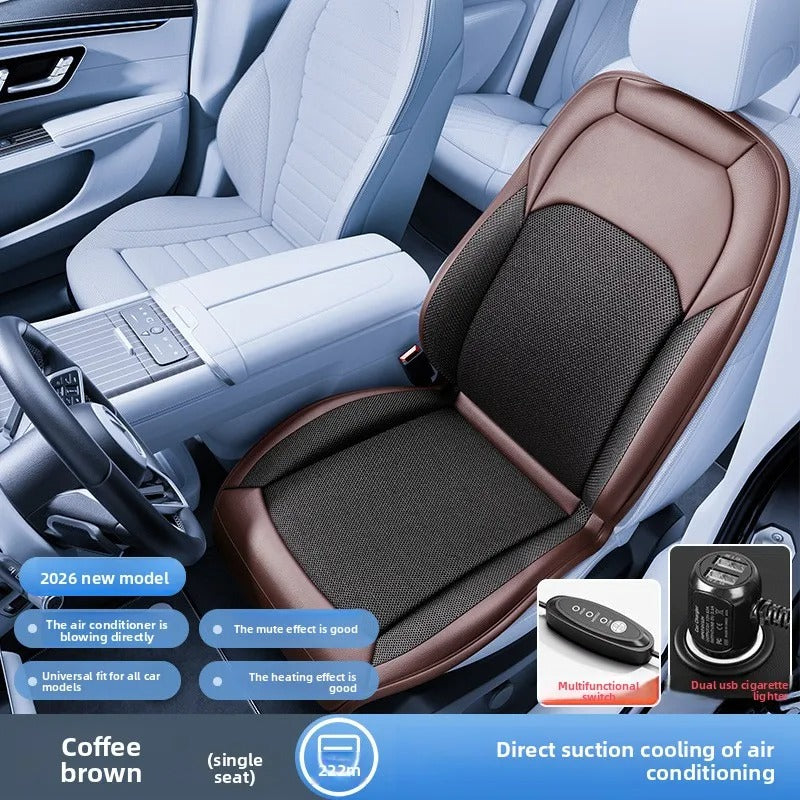 Universal Car Seat Ventilation Cover – Breathable Cooling Cushion for Summer Comfort - Delicate Leather