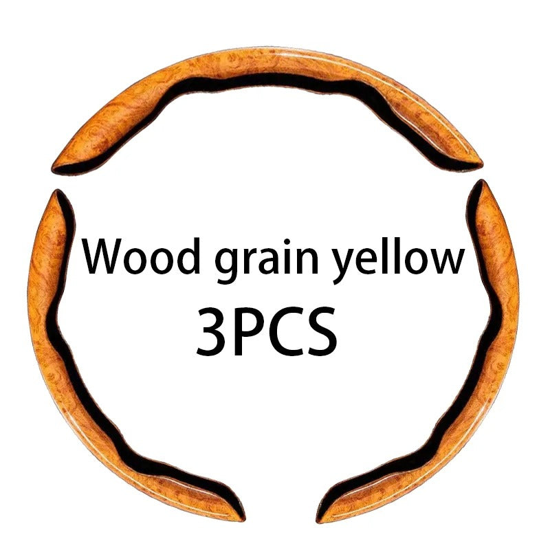 Universal Wood Grain Steering Wheel Cover 38cm – Breathable Non-Slip Sweat-Absorbent Car Steering Wheel Protector - Delicate Leather